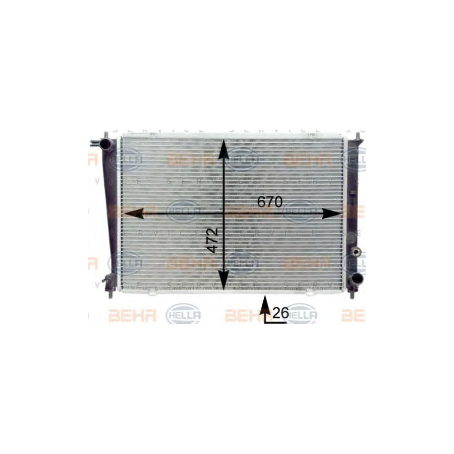 Hella 8MK 376 763-111 Engine Radiator For Hyundai H-1 Van (A1)