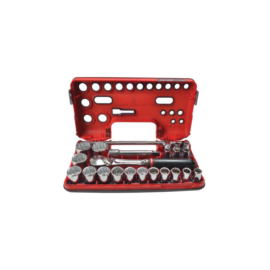 Facom FCMSLDBOX412 1/2in Drive 12-Point Detection Box Socket Set, 22 Piece