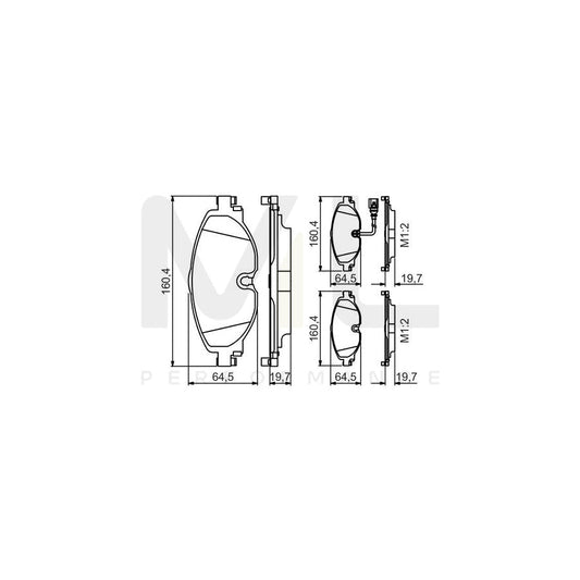 Bosch 0986495347 Brake Pad Set With Integrated Wear Sensor, With Anti-Squeak Plate BP1639 | ML Performance Car Parts