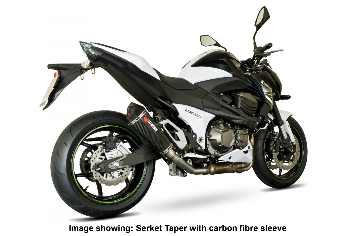 Scorpion RKA100SEO Kawasaki Z800 Serket Taper Slip-On - Brushed Stainless Steel Sleeve | ML Performance US US