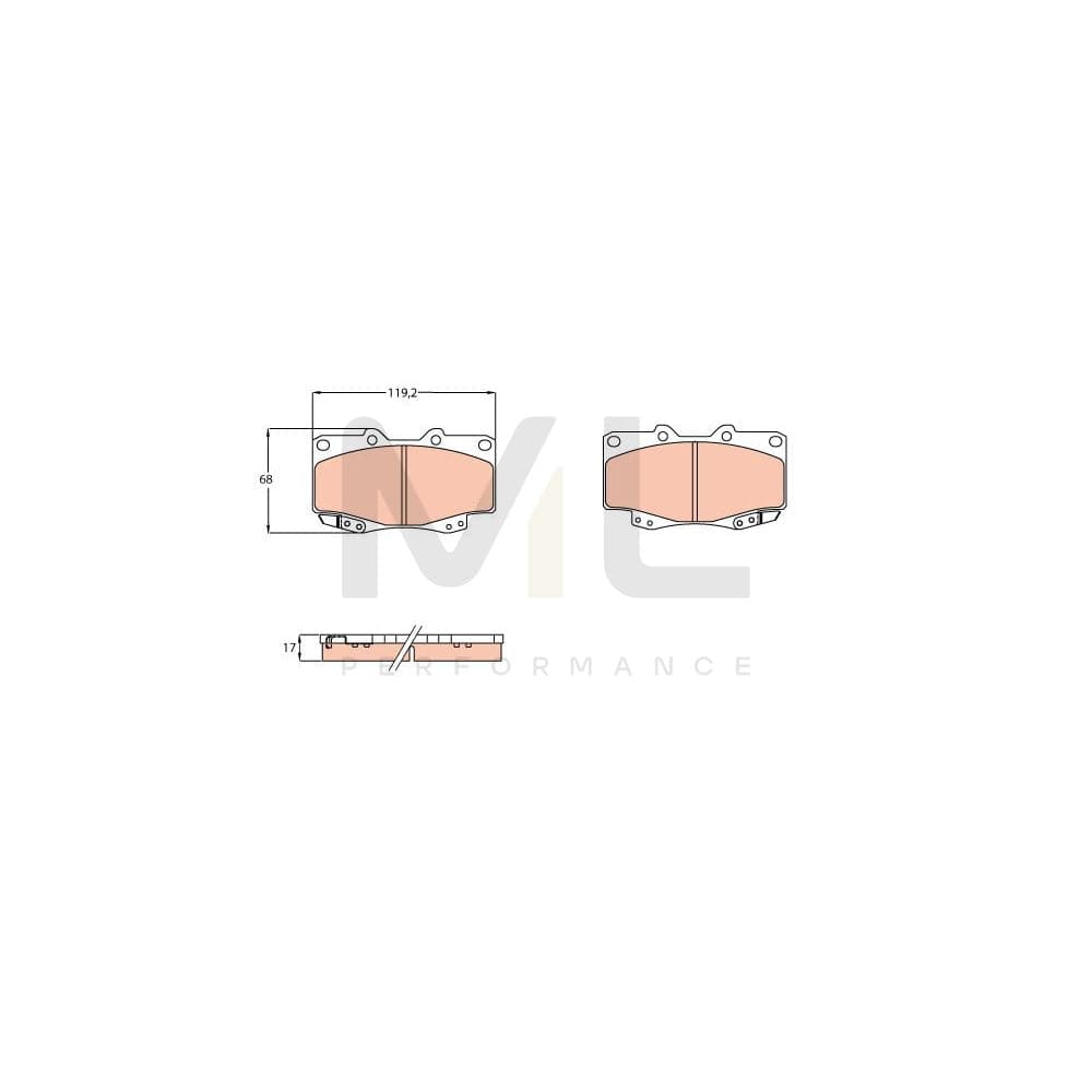 TRW Cotec Gdb3428 Brake Pad Set With Acoustic Wear Warning | ML Performance Car Parts