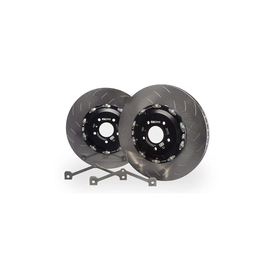 EBC SG2F015OS Nissan GT-R (R35) Racing 2 Piece Floating SG Grooved Discs Front (Complete Assembly) - Brembo Caliper 1 | ML Performance US Car Parts