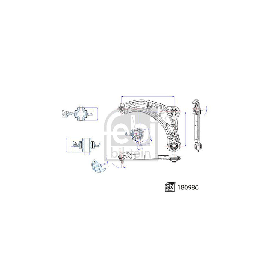 Febi Bilstein 180986 Suspension Arm for Nissan Micra V Hatchback (K14)