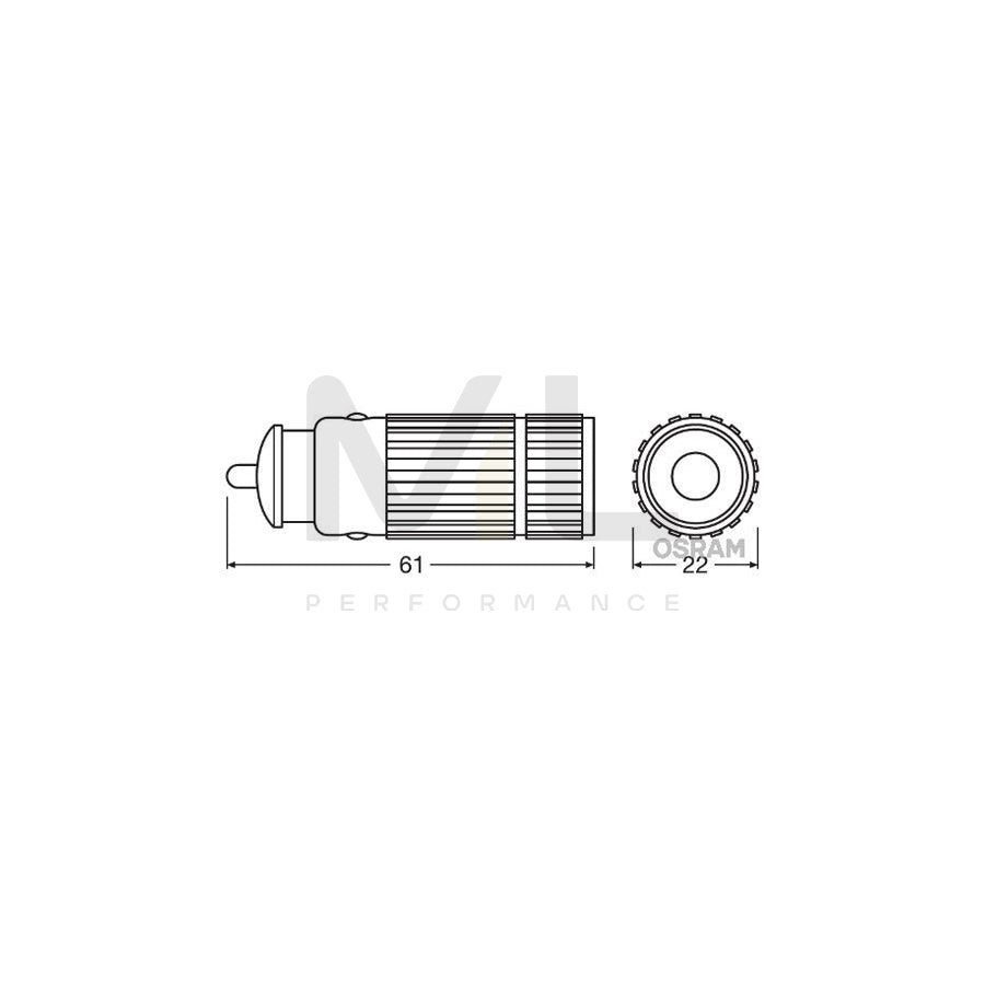 OSRAM LEDIL205-BKPK Inspection lamp LED 3,6V cigarette lighter powered