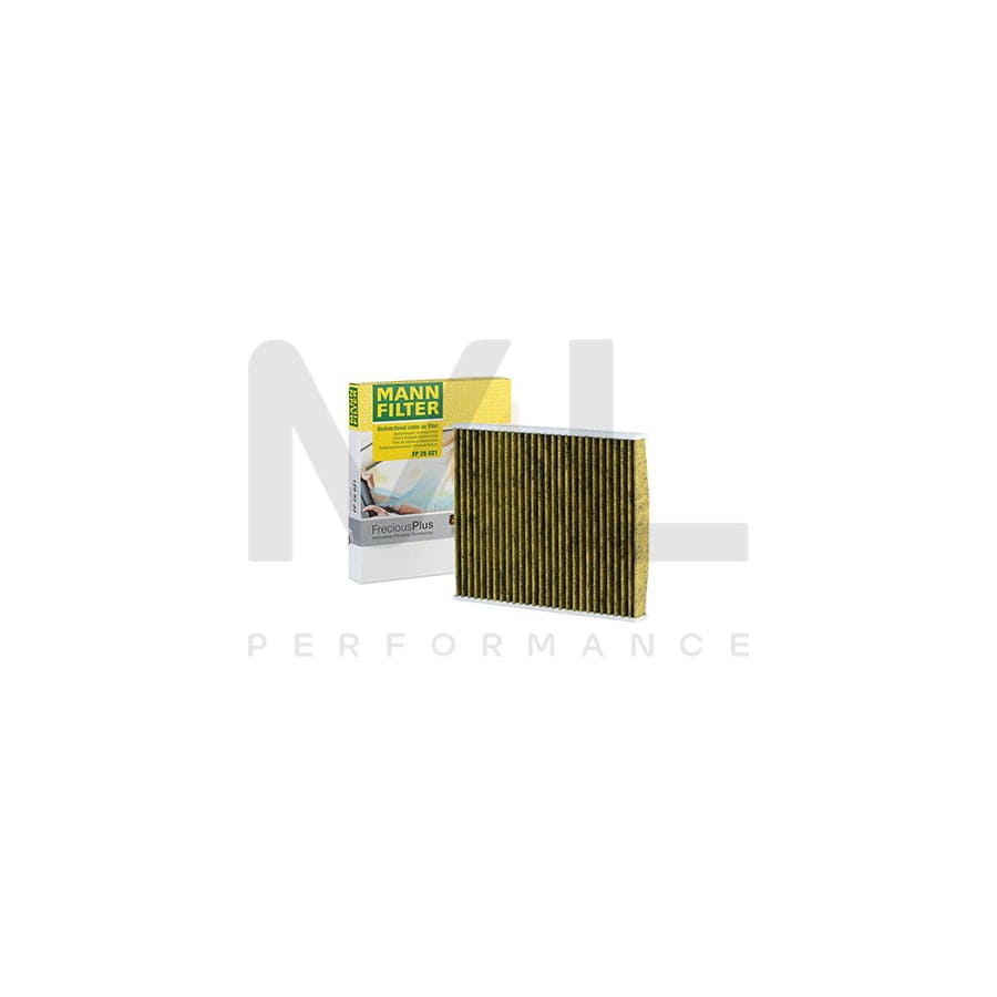 MANN-FILTER FP 26 021 Pollen filter Activated Carbon Filter, Activated Carbon Filter with polyphenol, Particulate filter (PM 2.5), with antibacterial action, with fungicidal effect