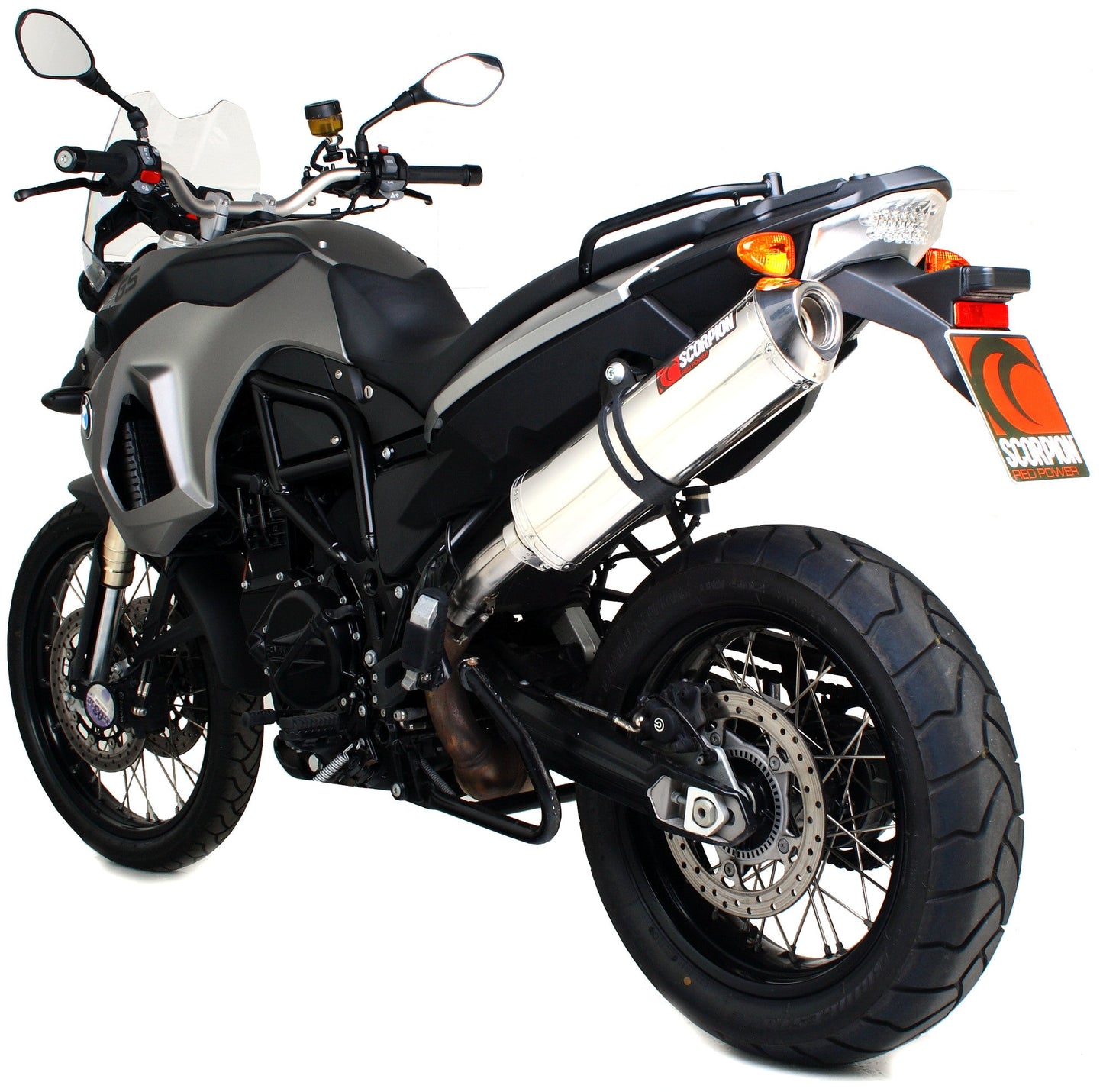 Scorpion EBM62SEO BMW F800 GS Factory Oval Slip-On - Polished Stainless Steel Sleeve | ML Performance US US