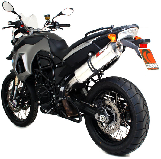Scorpion EBM62SEO BMW F800 GS Factory Oval Slip-On - Polished Stainless Steel Sleeve | ML Performance US US