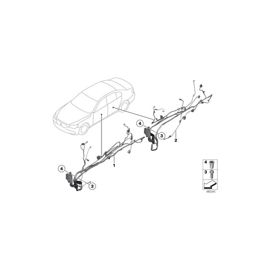 Genuine BMW 61129219983 F01 F04 Door Wiring Harness, Rear (Inc. Hybrid 7, 740i & 750i) | ML Performance US
