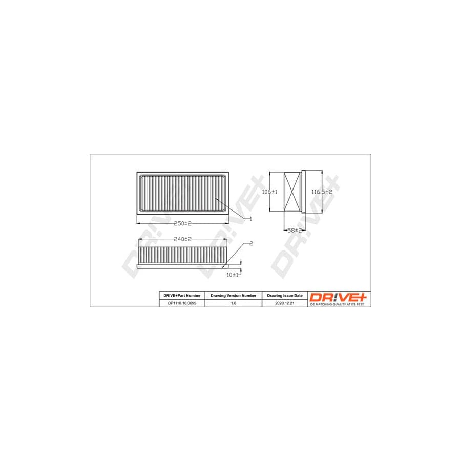 Dr!Ve+ Dp1110.10.0695 Air Filter