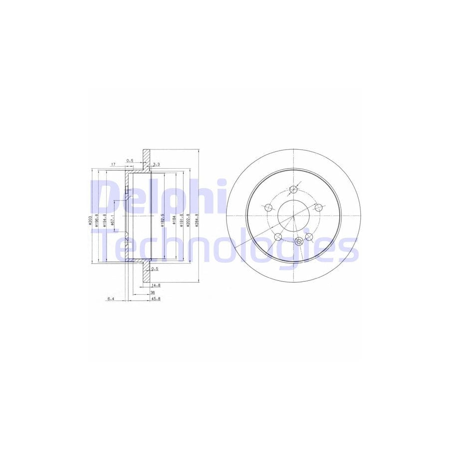 Delphi Bg3398 Brake Disc Suitable For Mercedes-Benz Ml-Class (W163)