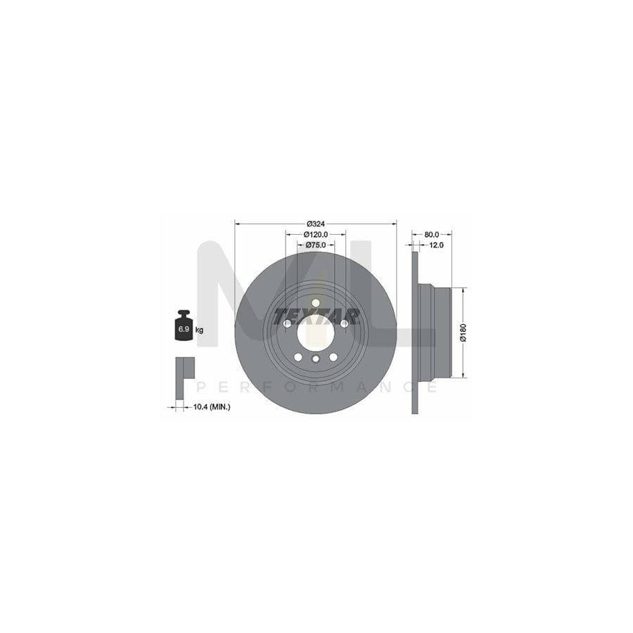 TEXTAR PRO 92107403 Brake Disc for BMW X5 (E53) Solid, Coated, without wheel hub, without wheel studs | ML Performance Car Parts