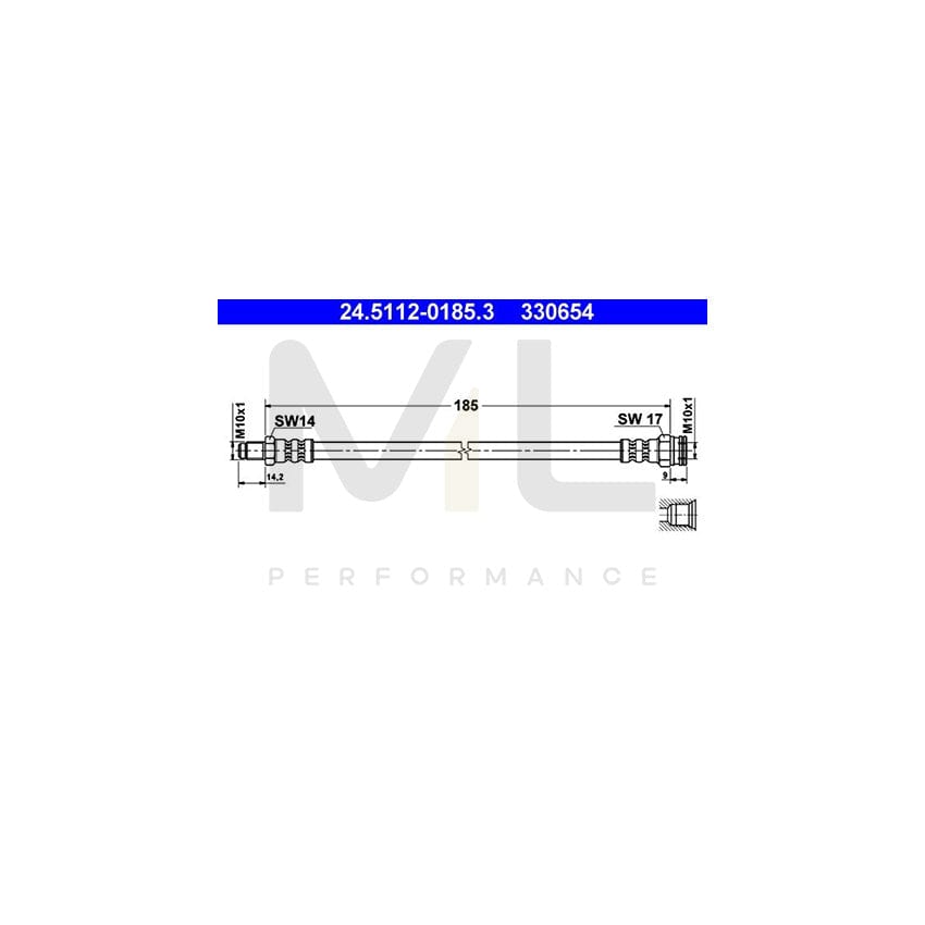 ATE 24.5112-0185.3 Brake Hose 185mm, M10x1