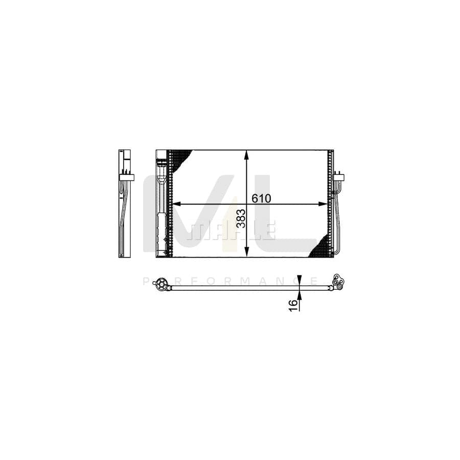 MAHLE ORIGINAL AC 345 000P Air conditioning condenser with dryer | ML Performance Car Parts