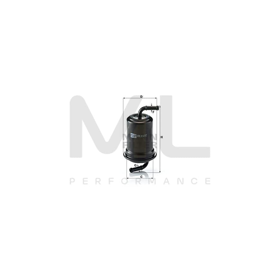 MANN-FILTER WK 614/17 Fuel filter In-Line Filter