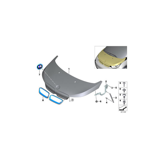 Genuine BMW 51237299167 Left Engine Hood Hinge (Inc. i3 94Ah, i3s 120Ah & i3s 94Ah) | ML Performance US Car Parts