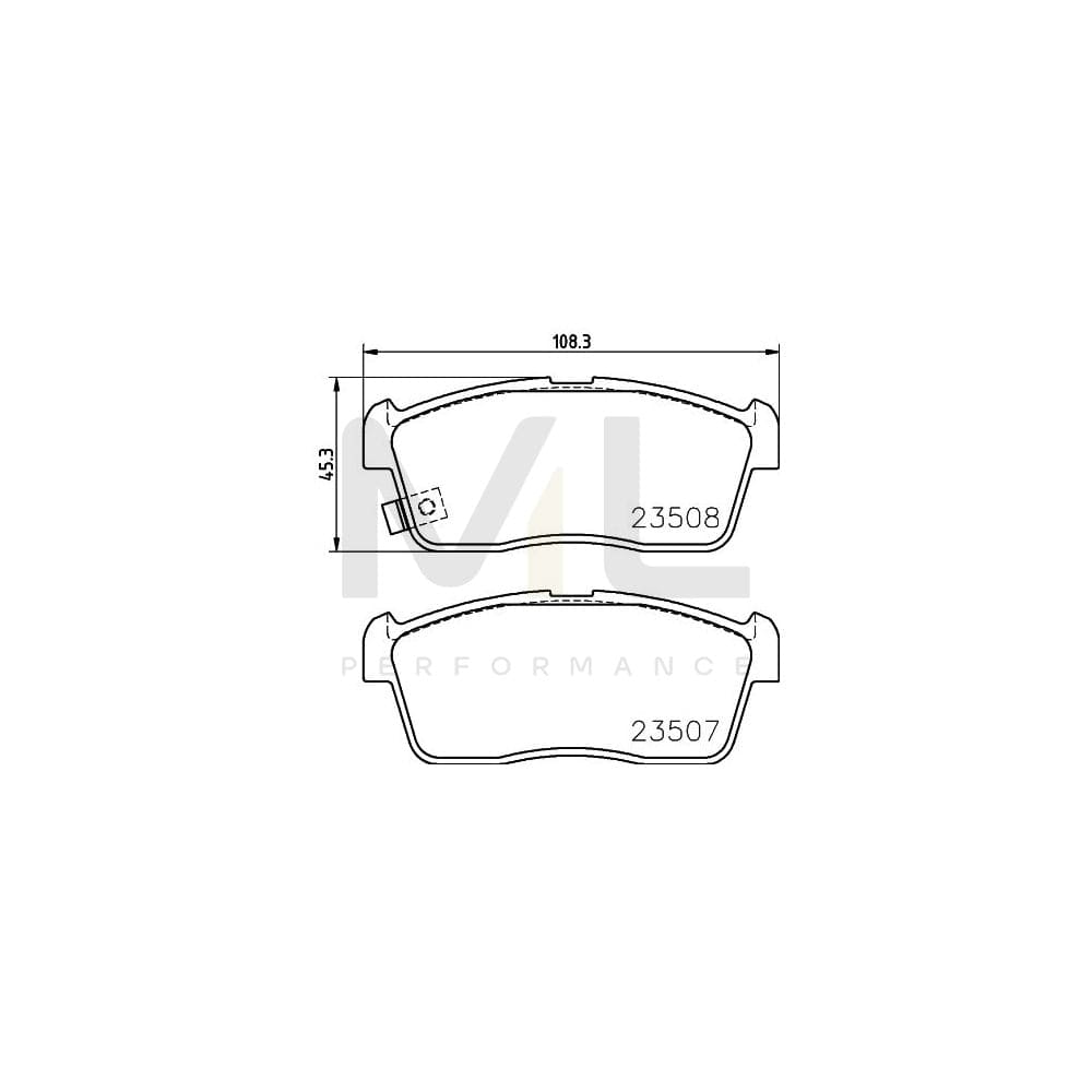 Hella 8DB 355 015-071 Brake Pad Set With Acoustic Wear Warning
