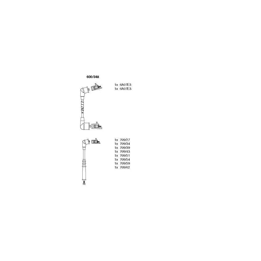 Bremi 600/348 Ignition Cable Kit for Nissan Prairie Pro (M11)