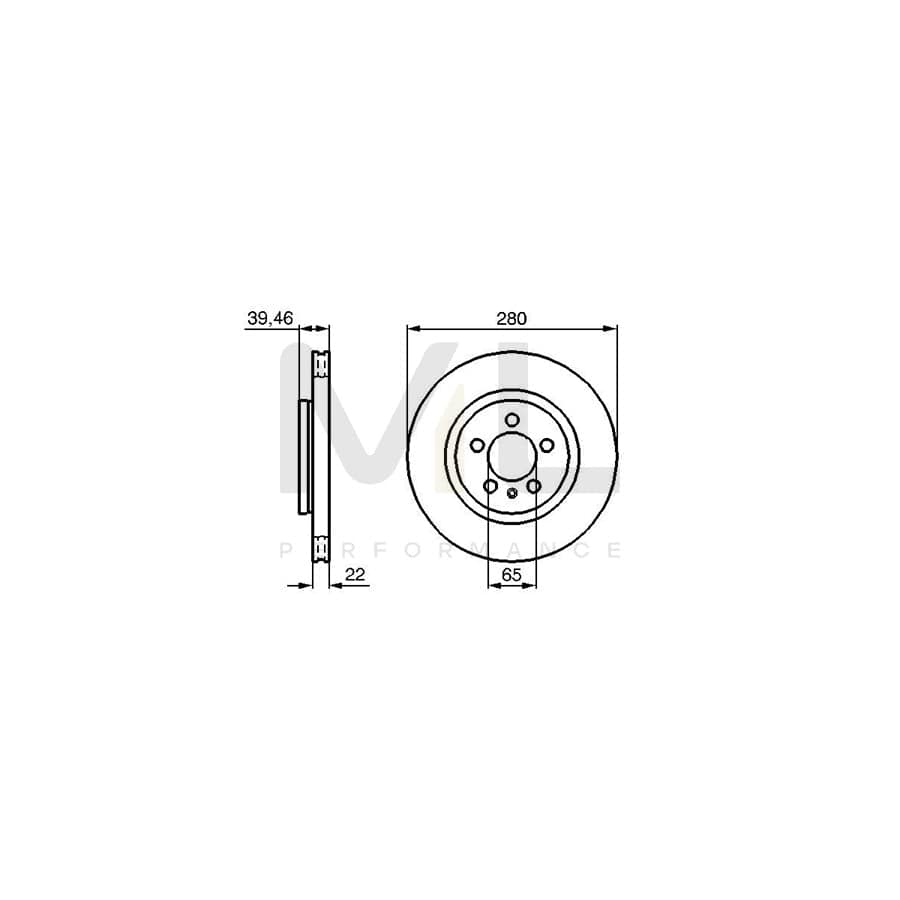 BOSCH 0 986 479 156 Brake Disc for VW Passat B3/B4 Estate (3A5, 35i) Vented, Oiled | ML Performance Car Parts
