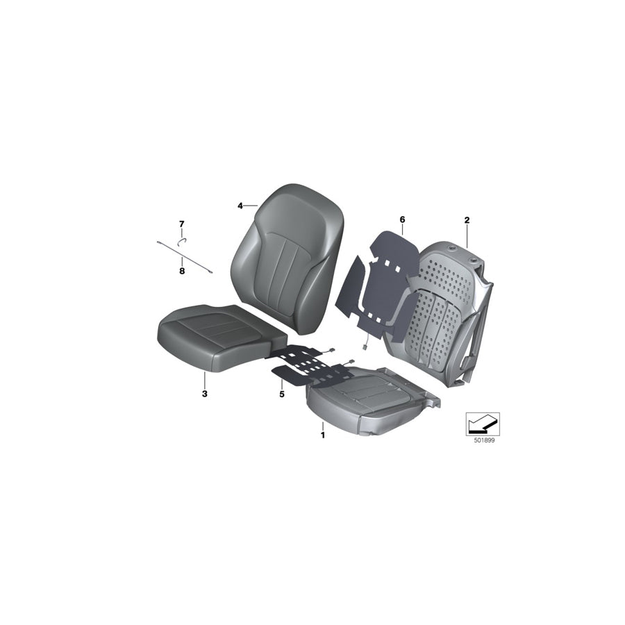 Genuine BMW 52108493890 G07 Cover For Comfort Backrest,Leather Right SCHWARZ (Inc. X7 50iX, X7 40iX & X7 30dX) | ML Performance US Car Parts
