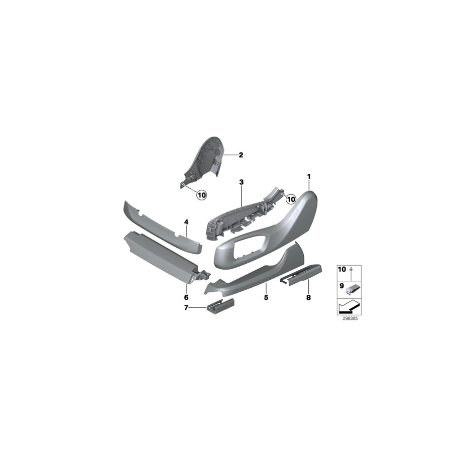 Genuine BMW 52107348333 F15 F16 Cover, Seat Rail, Front Left CANBERRABEIGE (Inc. X6) | ML Performance US Car Parts