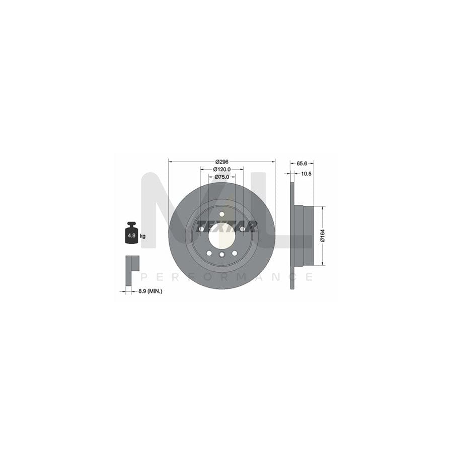 TEXTAR PRO 92133103 Brake Disc Solid, Coated, without wheel hub, without wheel studs | ML Performance Car Parts
