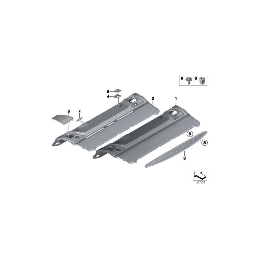 Genuine BMW 51469197285 F10 Parcel Shelf, Rear EVERESTGRAU (Inc. 535d, 550i & 535iX) | ML Performance US Car Parts