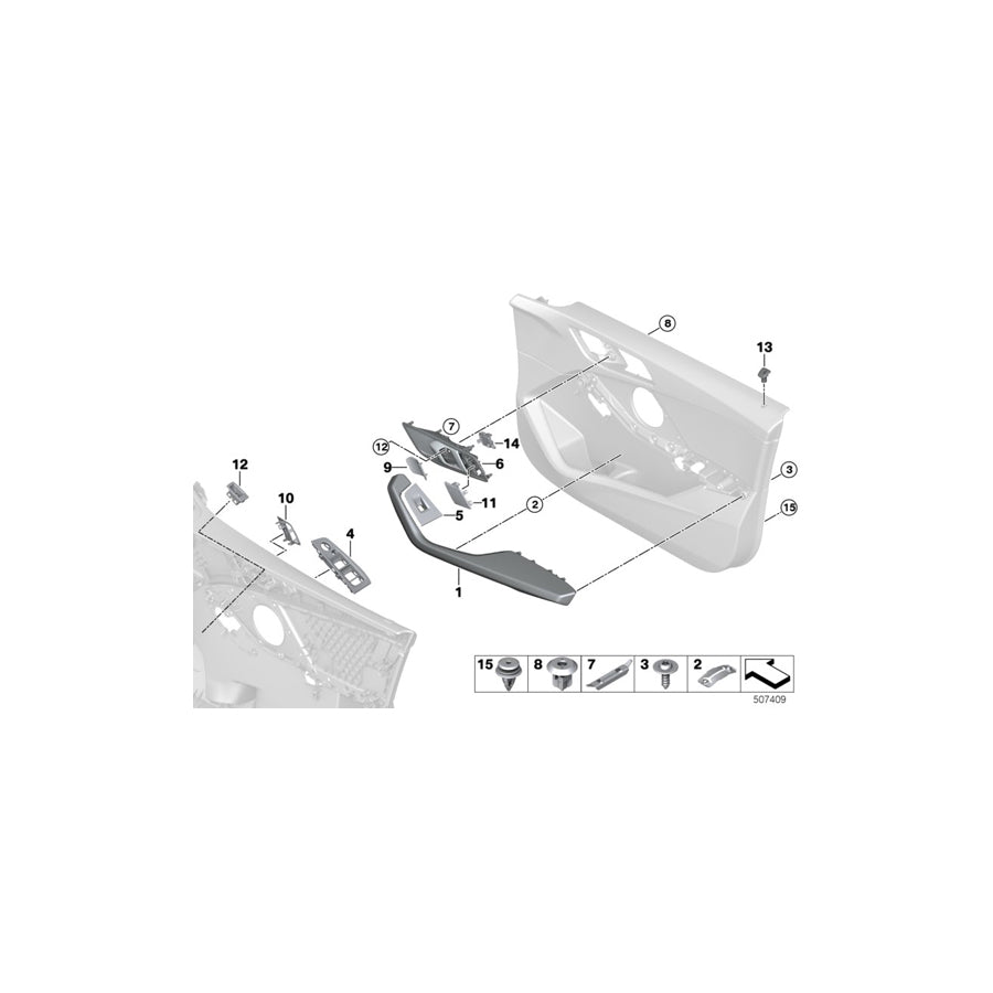 Genuine BMW 51419875681 F40 Door Opener, Front Left SCHWARZ (Inc. 120dX, 118i & 116d) | ML Performance US