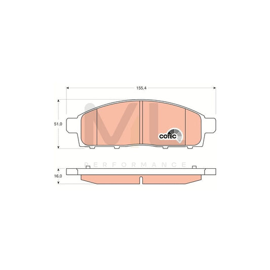 TRW Cotec Gdb3435 Brake Pad Set Not Prepared For Wear Indicator | ML Performance Car Parts