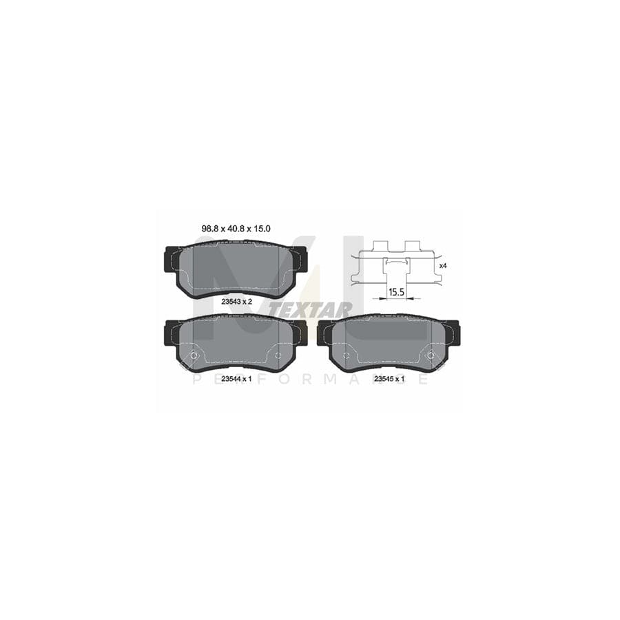 TEXTAR 2354306 Brake pad set with acoustic wear warning, with accessories | ML Performance Car Parts