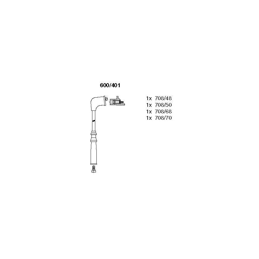 Bremi 600/401 Ignition Cable Kit for Mazda 121 II Saloon (Db)