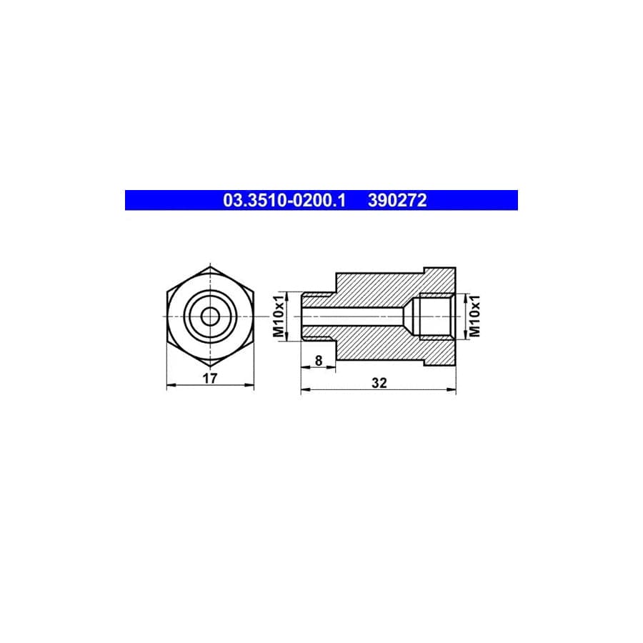 ATE 03.3510-0200.1 Adapter, Brake Lines