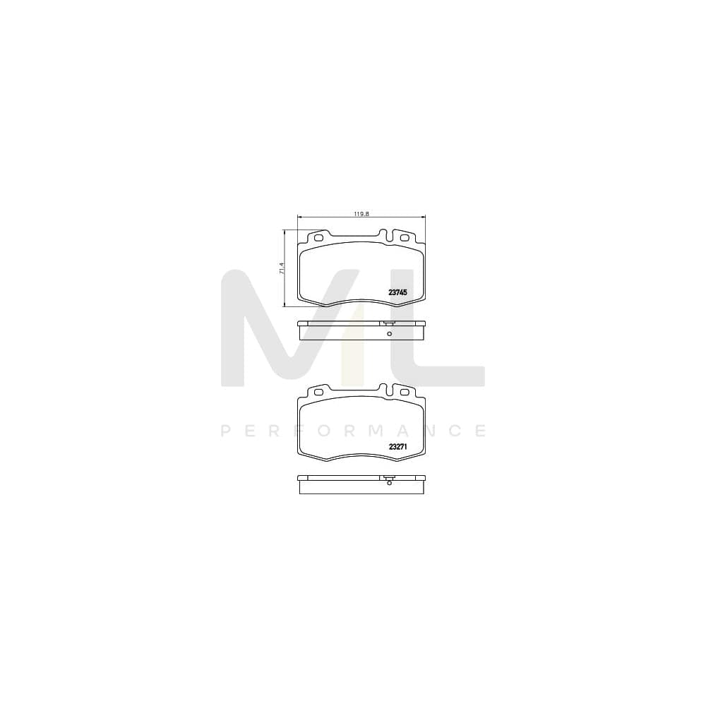 Hella 8DB 355 010-101 Brake Pad Set Prepared For Wear Indicator
