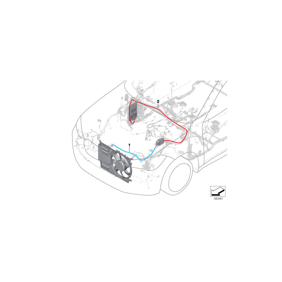 Genuine BMW 61116814278 F39 Rep. Wiring Harness For Electric Fan 300/400W (Inc. X2 28i, X2 18i & X2 25iX) | ML Performance US Car Parts