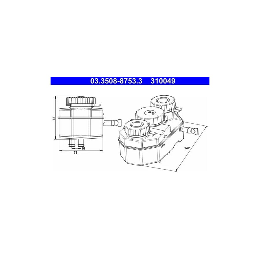 ATE 03.3508-8753.3 Expansion Tank, Brake Fluid