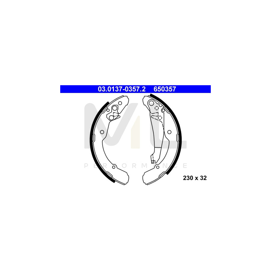 ATE 03.0137-0357.2 Brake Shoe Set with lever