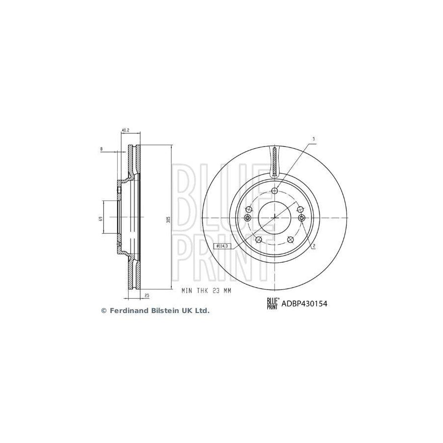 Blue Print Adbp430154 Brake Disc