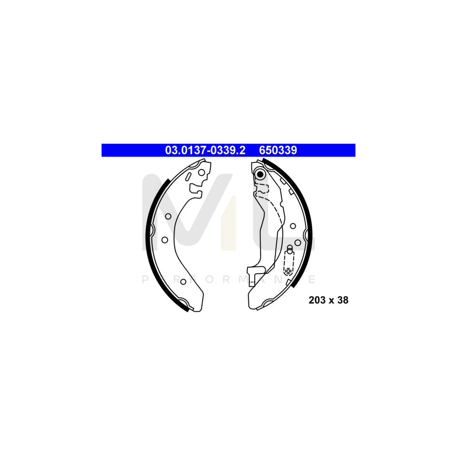 ATE 03.0137-0339.2 Brake Shoe Set