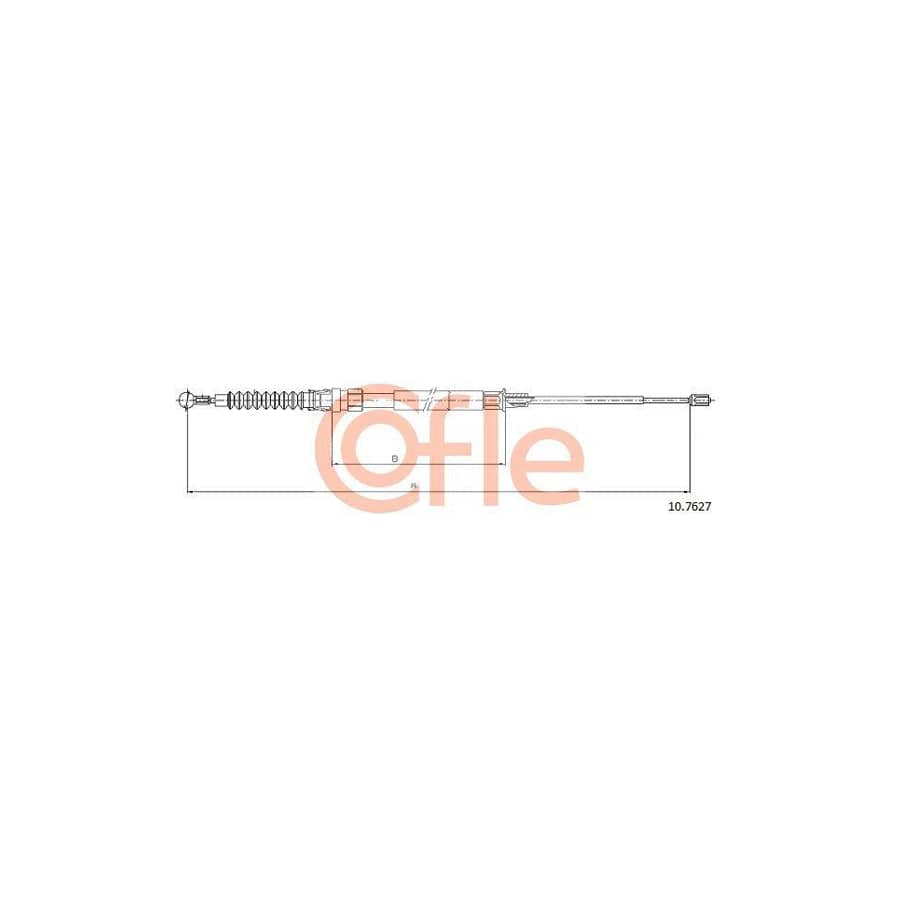 Cofle 10.7627 Hand Brake Cable for VW Touran