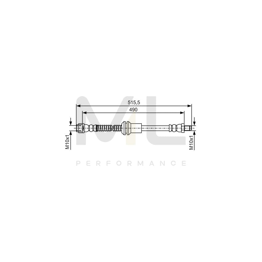 BOSCH 1 987 481 721 Brake Hose suitable for MERCEDES-BENZ GLK (X204) 490mm, M10x1 | ML Performance Car Parts