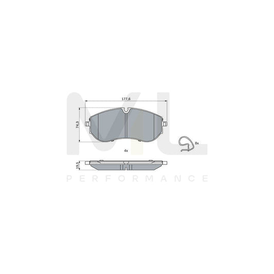 Bosch 0986424931 Brake Pad Set For Vw Crafter BP2549 | ML Performance Car Parts