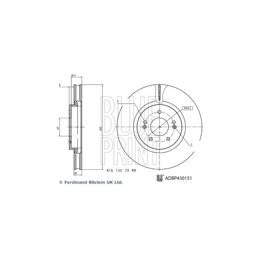 Blue Print Adbp430151 Brake Disc