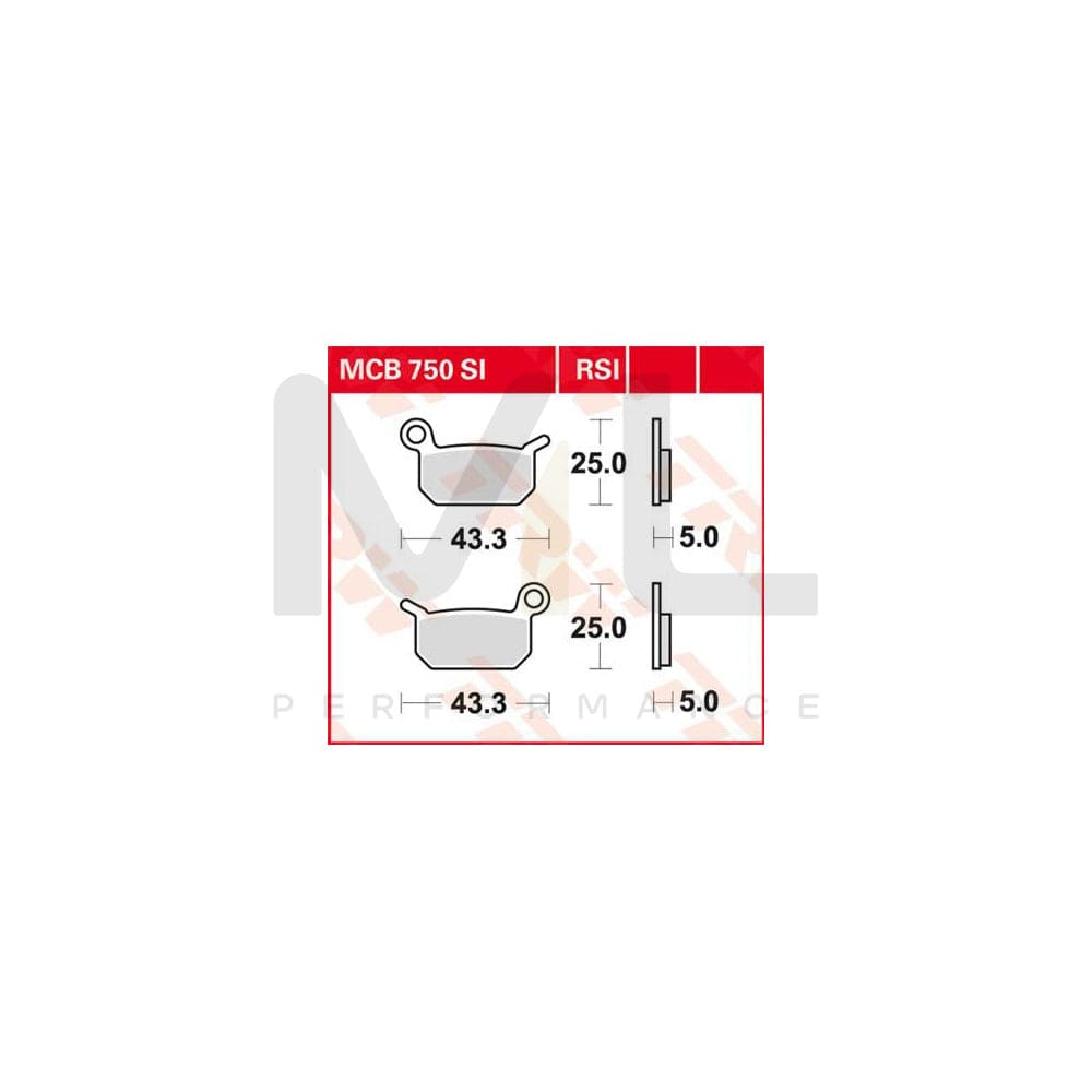 TRW Sinter Offroad Racing Mcb750Rsi Brake Pad Set | ML Performance Car Parts
