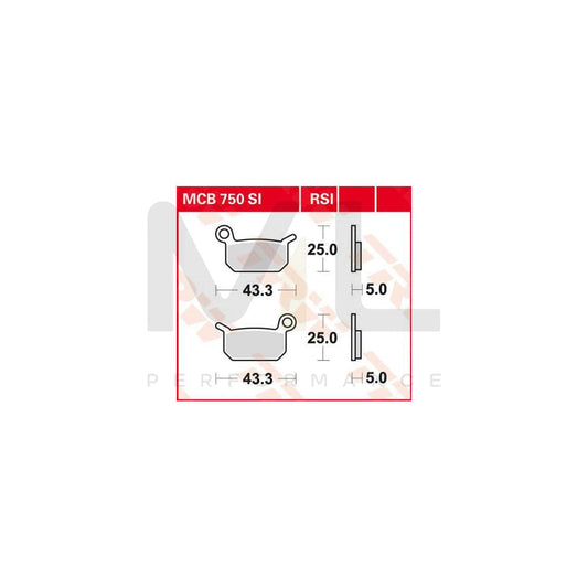 TRW Sinter Offroad Racing Mcb750Rsi Brake Pad Set | ML Performance Car Parts