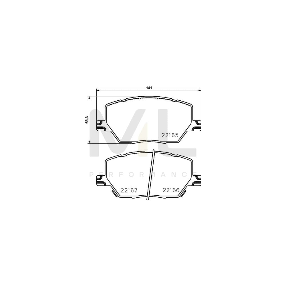 Hella 8DB 355 024-711 Brake Pad Set With Acoustic Wear Warning