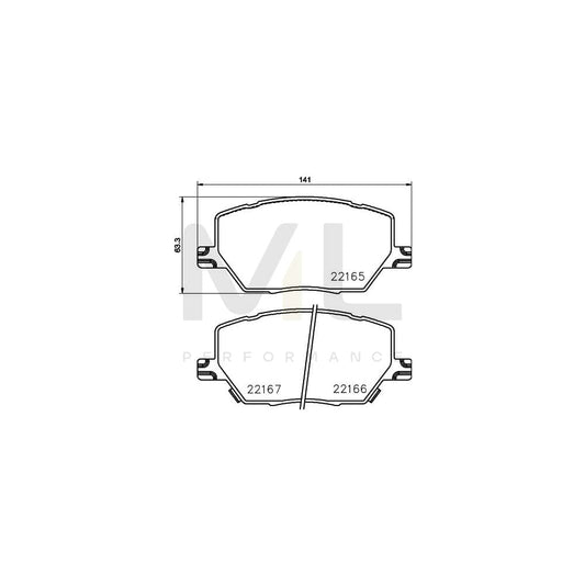 Hella 8DB 355 024-711 Brake Pad Set With Acoustic Wear Warning