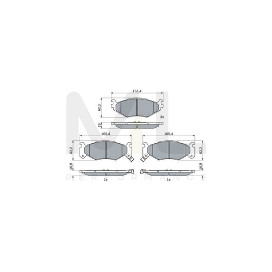 Bosch 0986424892 Brake Pad Set With Acoustic Wear Warning, With Anti-Squeak Plate, With Mounting Manual BP2521 | ML Performance Car Parts