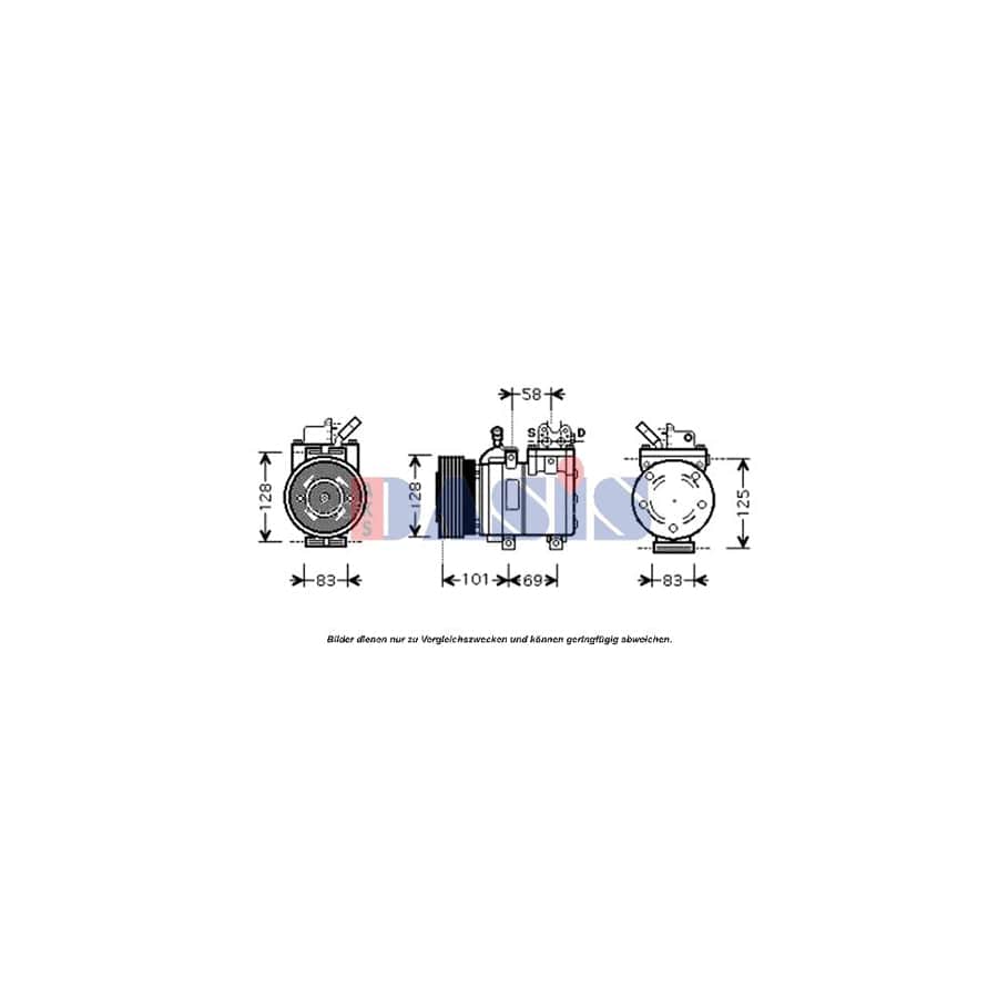 AKS Dasis 851616N Compressor, Air Conditioning for Hyundai Matrix (Fc)