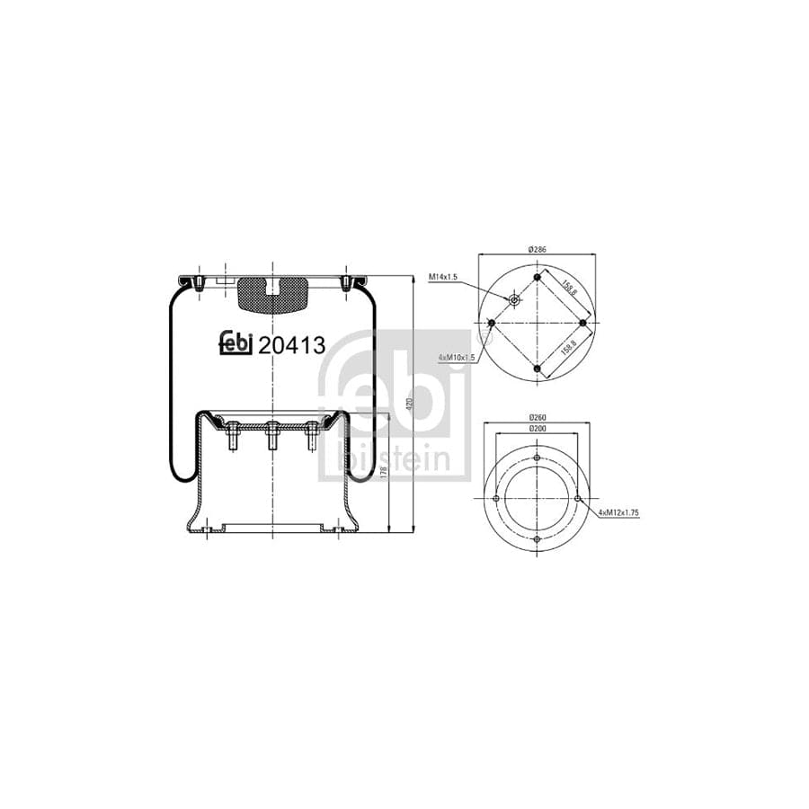 Febi Bilstein 20413 Boot, Air Suspension