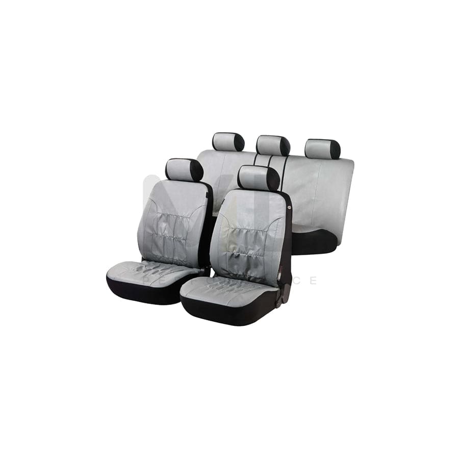 WALSER Nappa Touch 11944 Car seat cover Grey, Polyester, PU (Polyurethane), PVC, Synthetic leather, Front and Rear