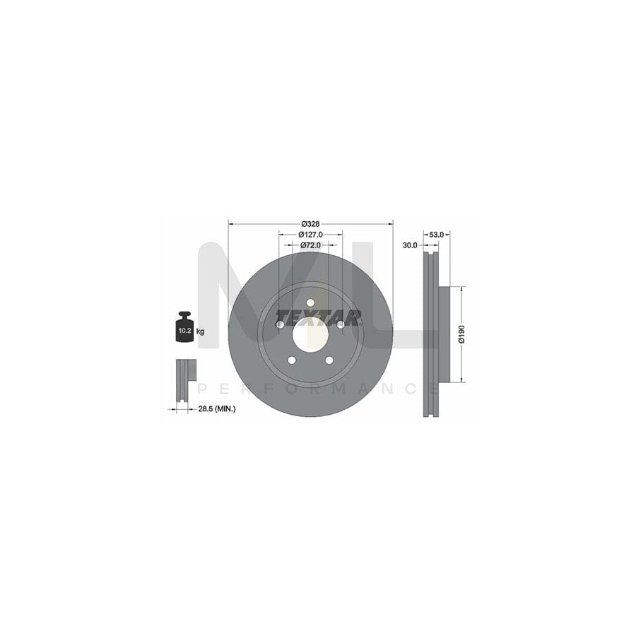 TEXTAR PRO+ 92184505 Brake Disc Externally Vented, Coated, High-carbon, without wheel hub, without wheel studs | ML Performance Car Parts
